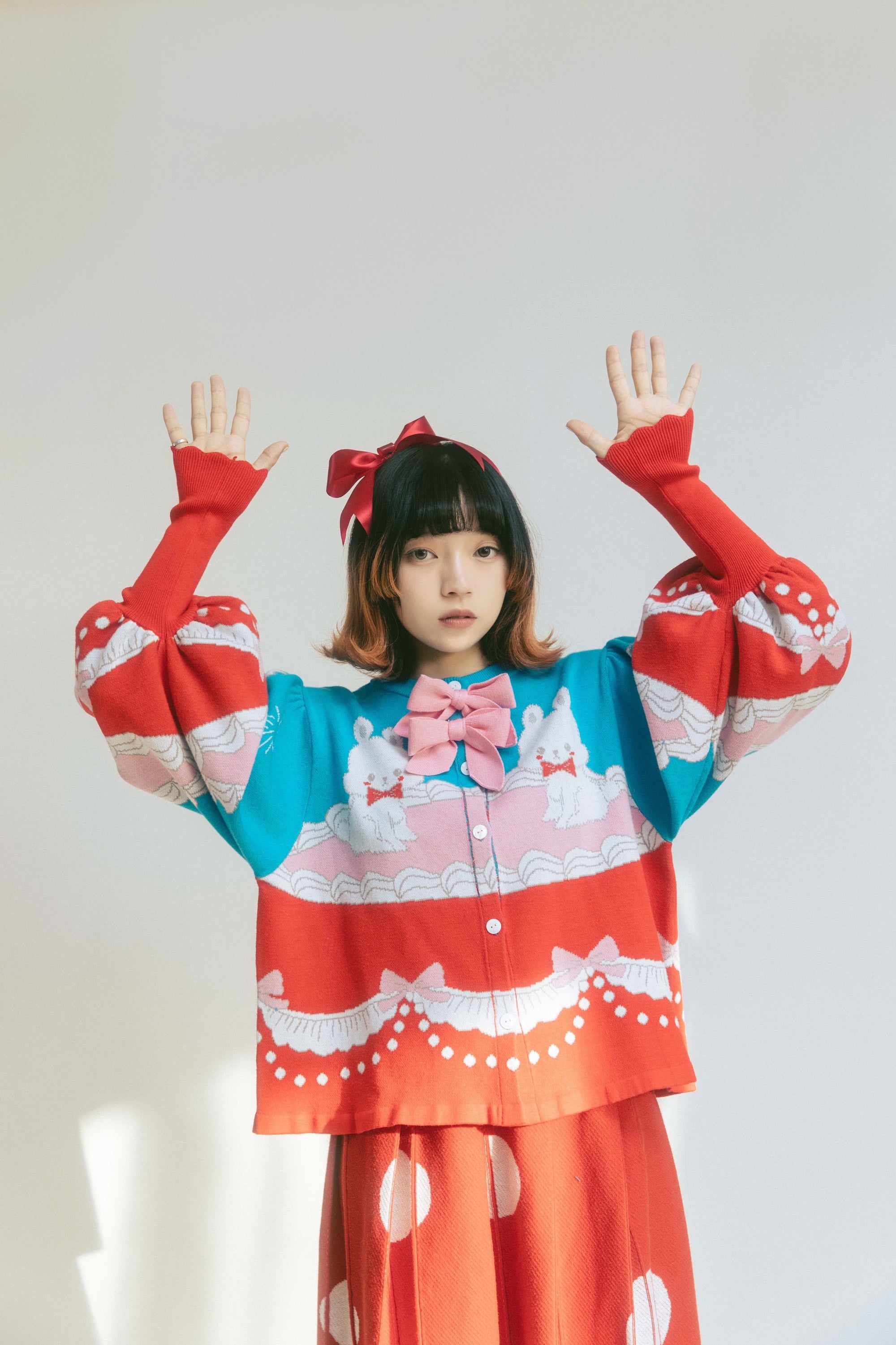 Bunny Button Cardigan With Bows