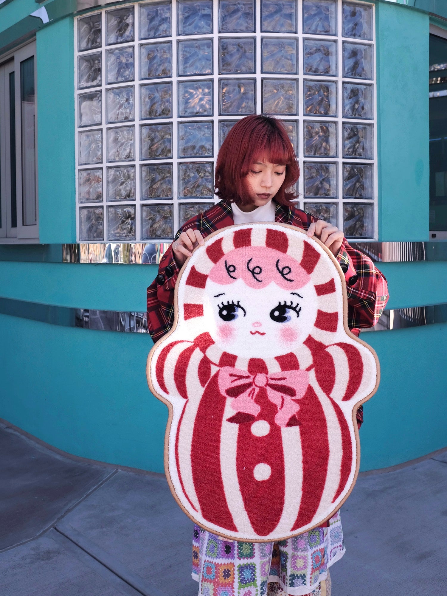 Striped Matryoshka Doll Pin Rug