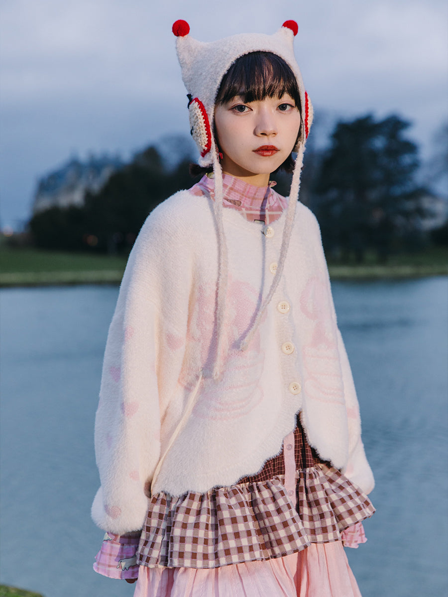 Fluffy Cloud Button Cardigan Sweater