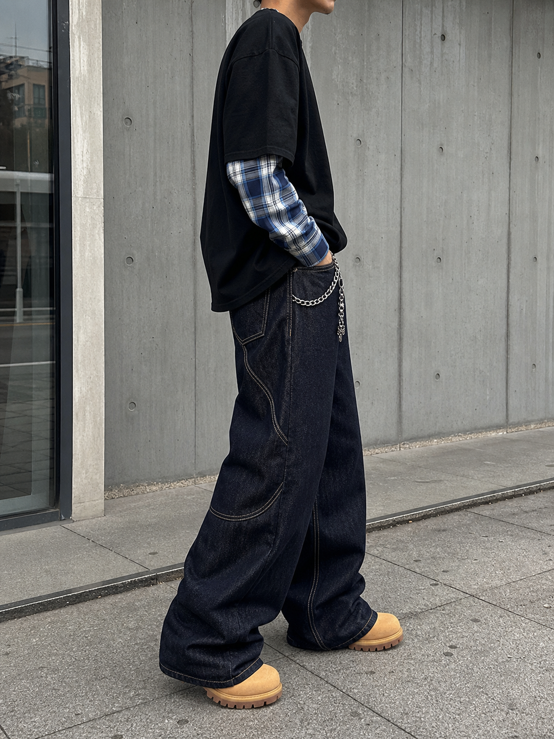 Midnight Circuit Wide Denim Jeans UGC showcase 4