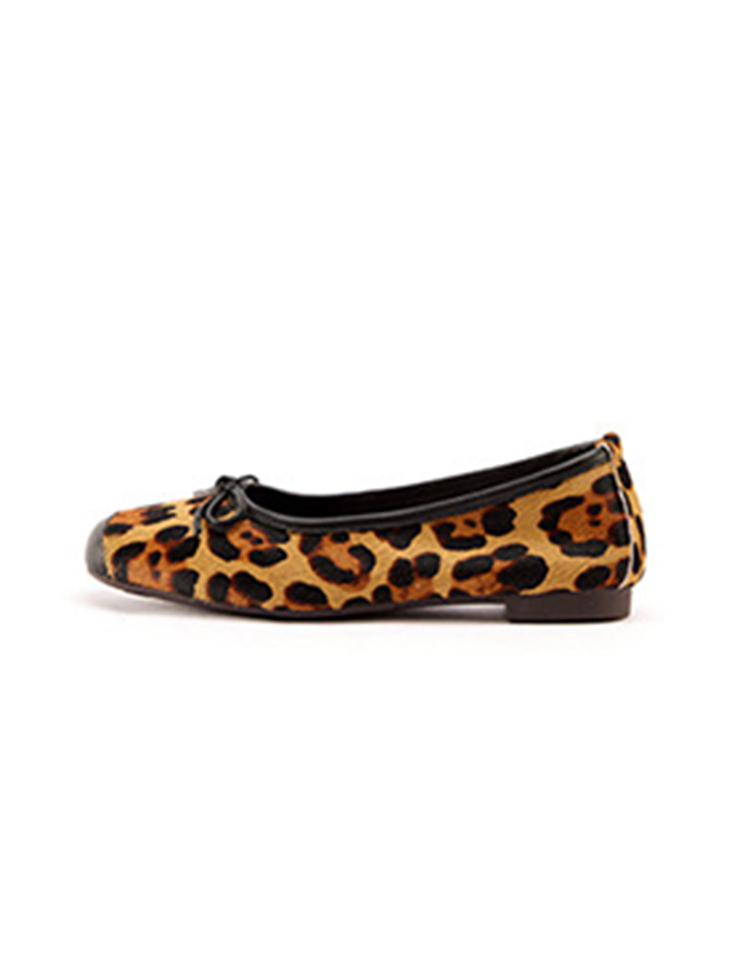 Bow-Trim Velvet Square-Toe Ballet Flats