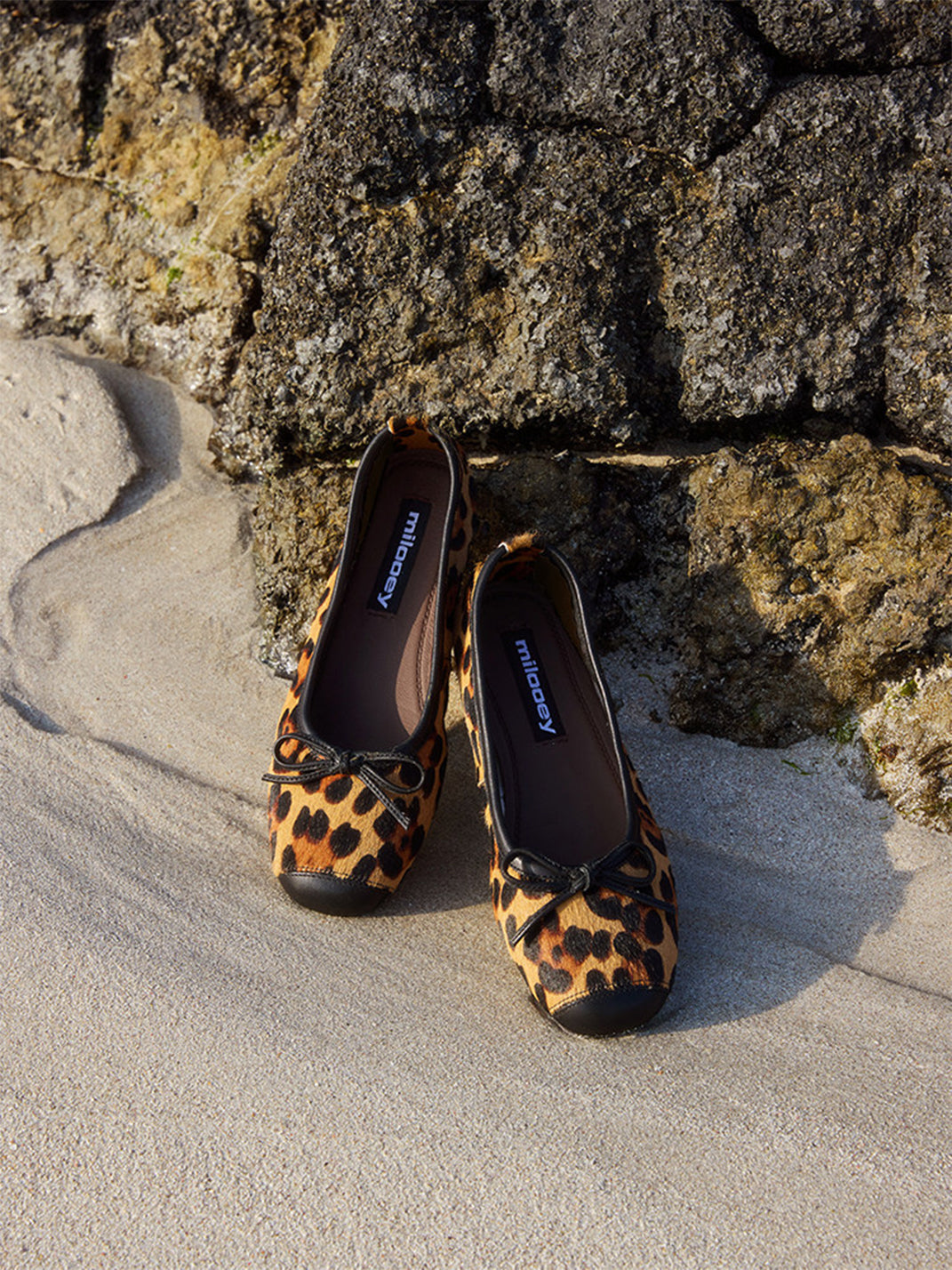 Bow-Trim Velvet Square-Toe Ballet Flats - View 5