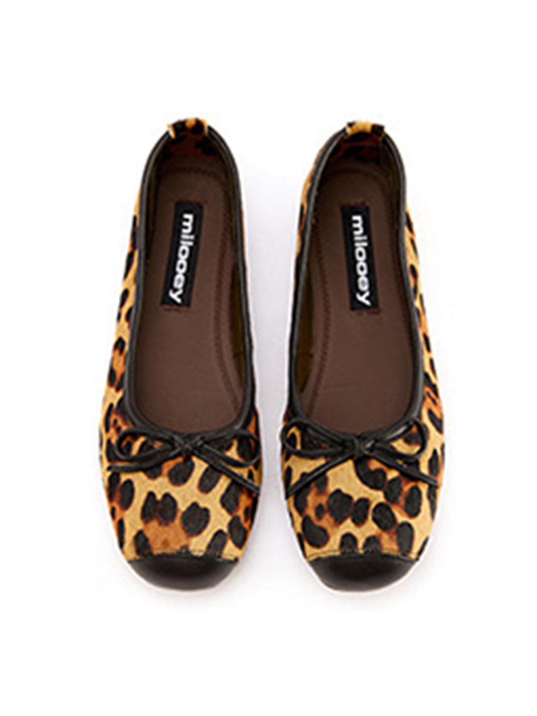 Bow-Trim Velvet Square-Toe Ballet Flats - View 7