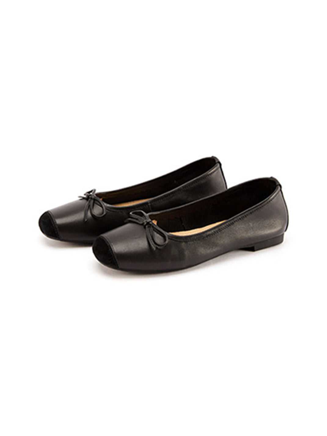 Bow-Trim Velvet Square-Toe Ballet Flats - View 12