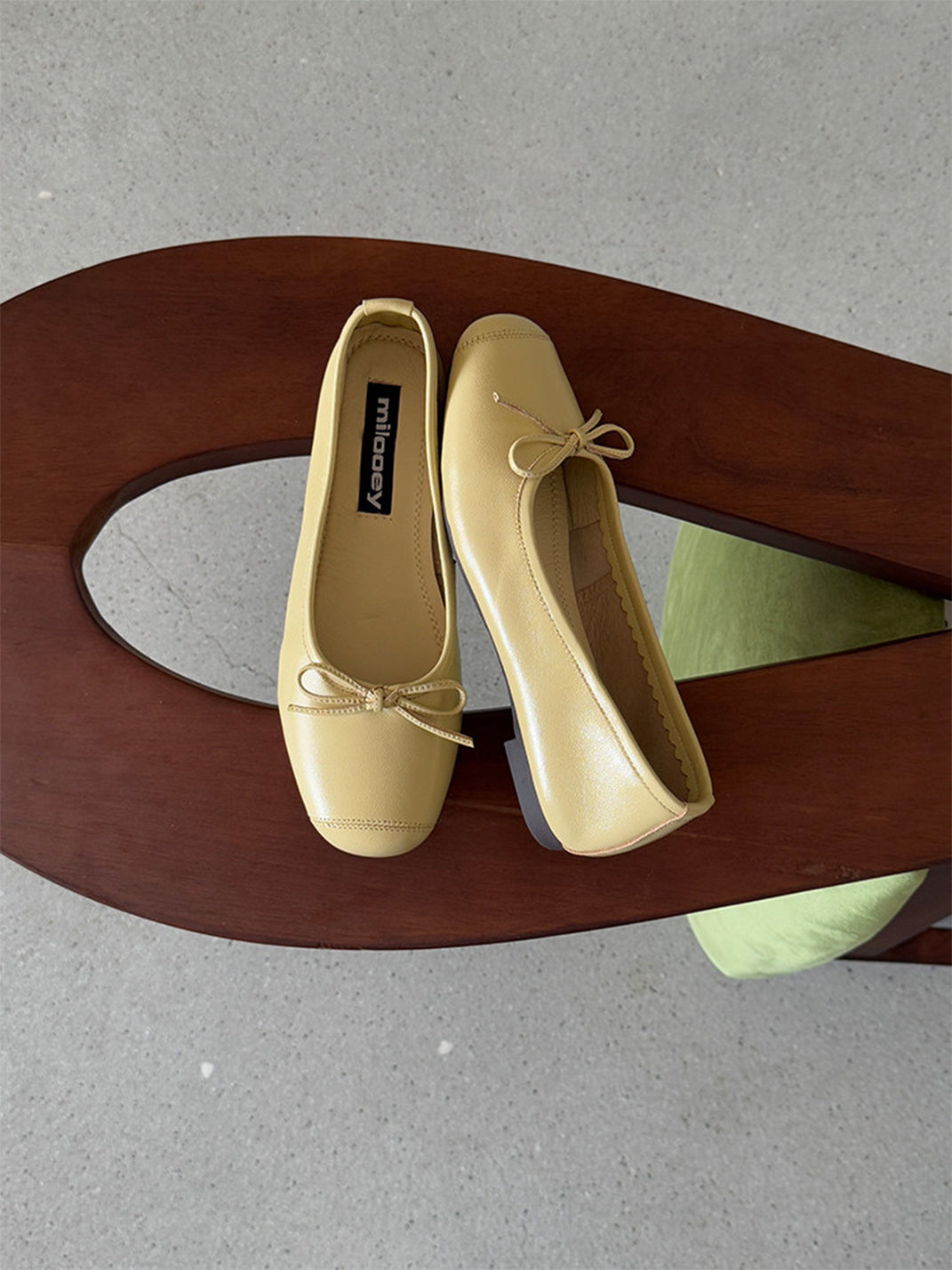 Bow-Trim Velvet Square-Toe Ballet Flats - View 13