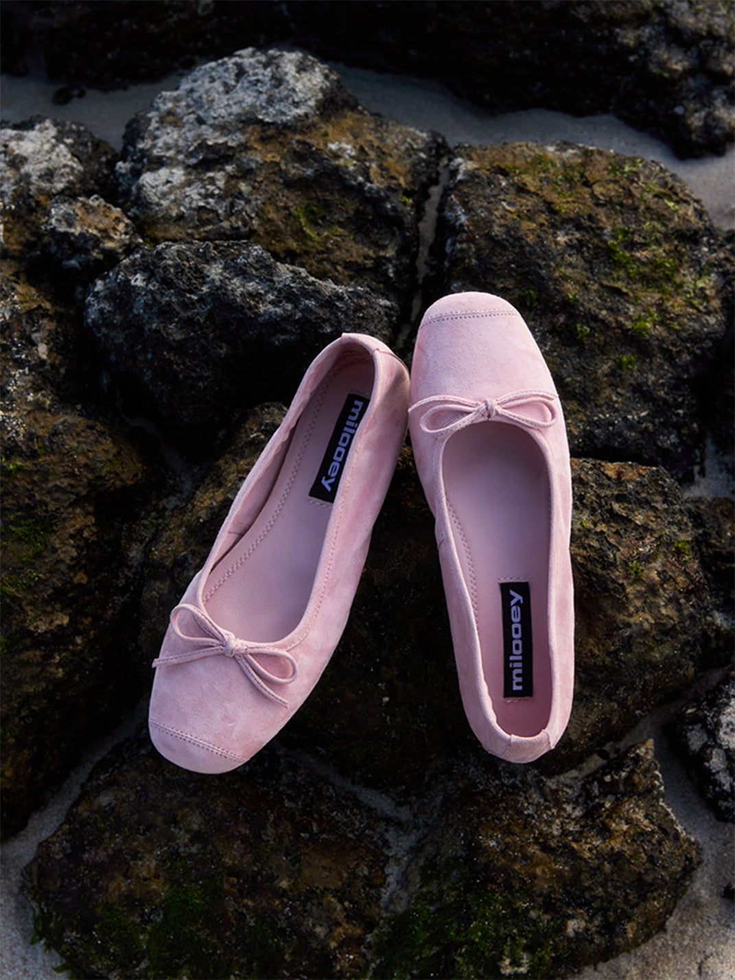 Bow-Trim Velvet Square-Toe Ballet Flats - View 19