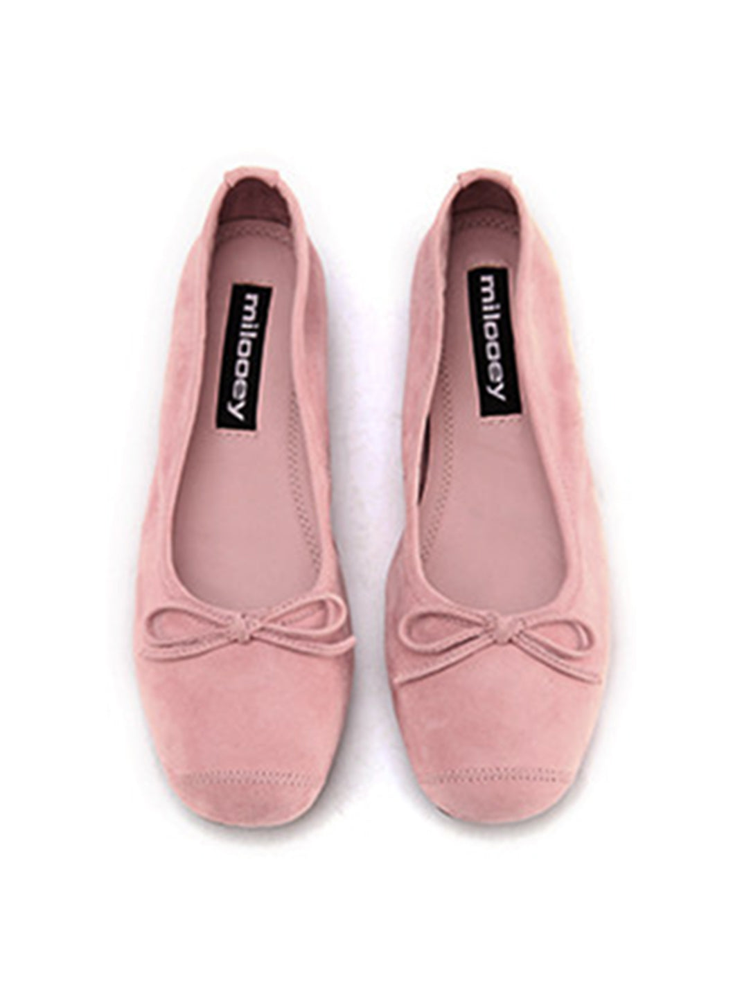 Bow-Trim Velvet Square-Toe Ballet Flats - View 20