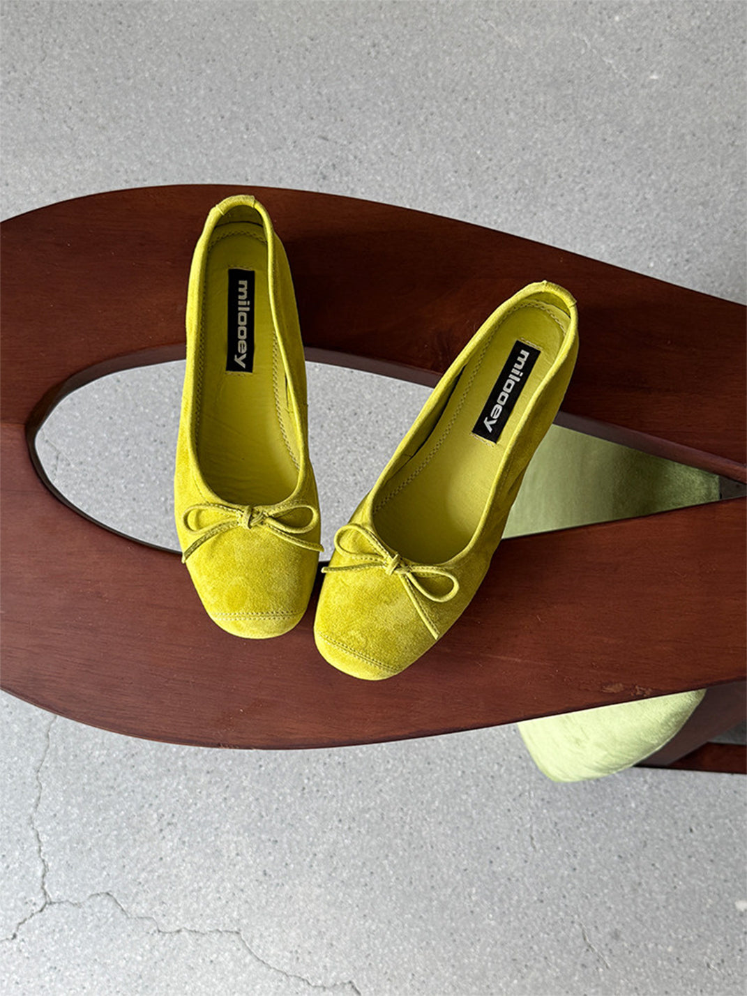 Bow-Trim Velvet Square-Toe Ballet Flats - View 25