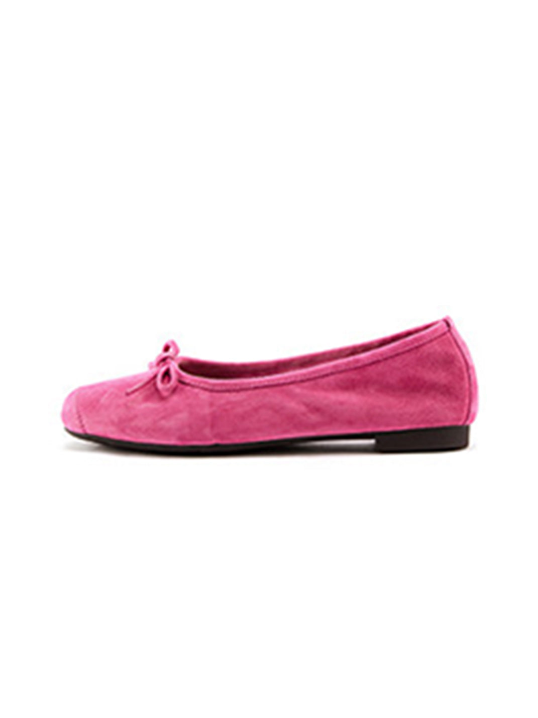 Bow-Trim Velvet Square-Toe Ballet Flats - View 34