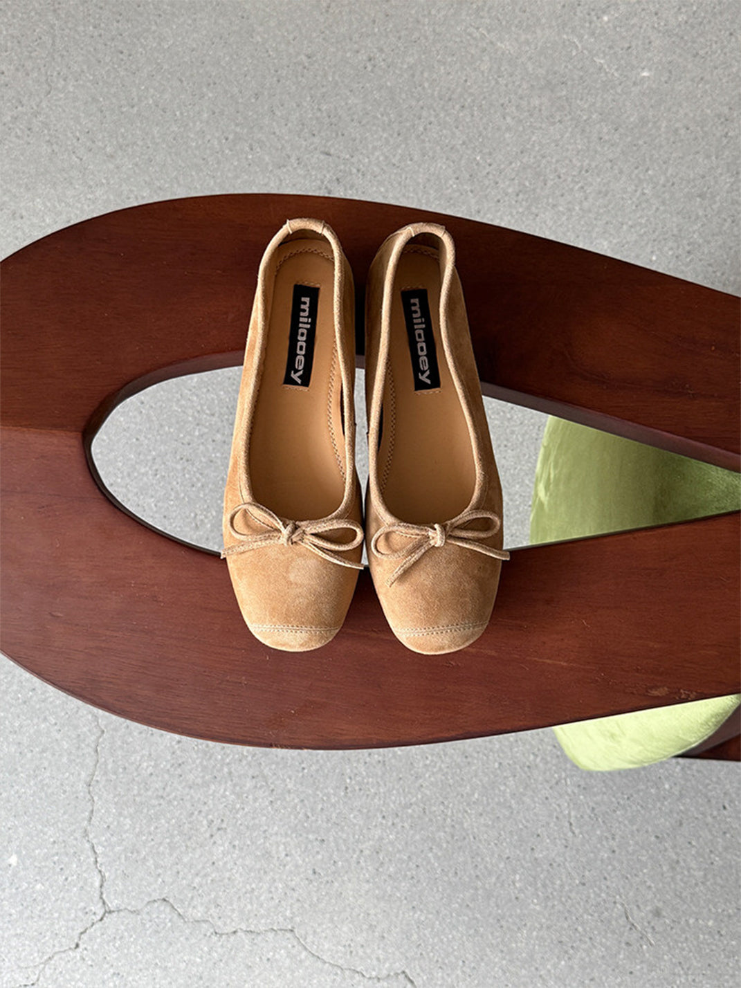 Bow-Trim Velvet Square-Toe Ballet Flats - View 39