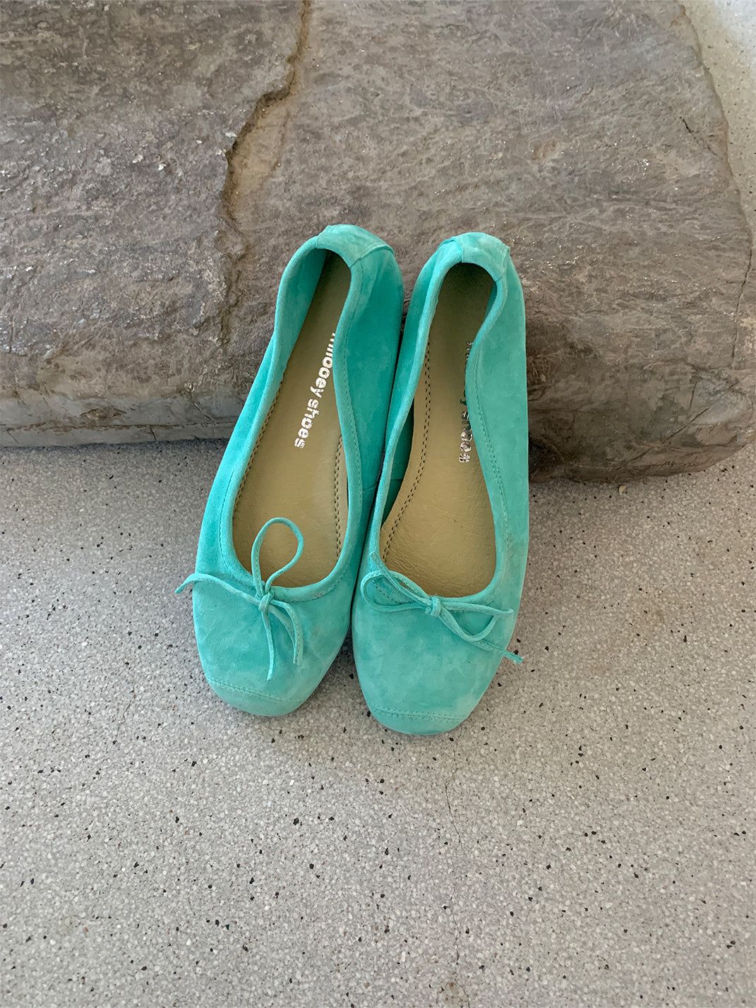 Square-Toe Metallic Bow Ballet Flats - View 13