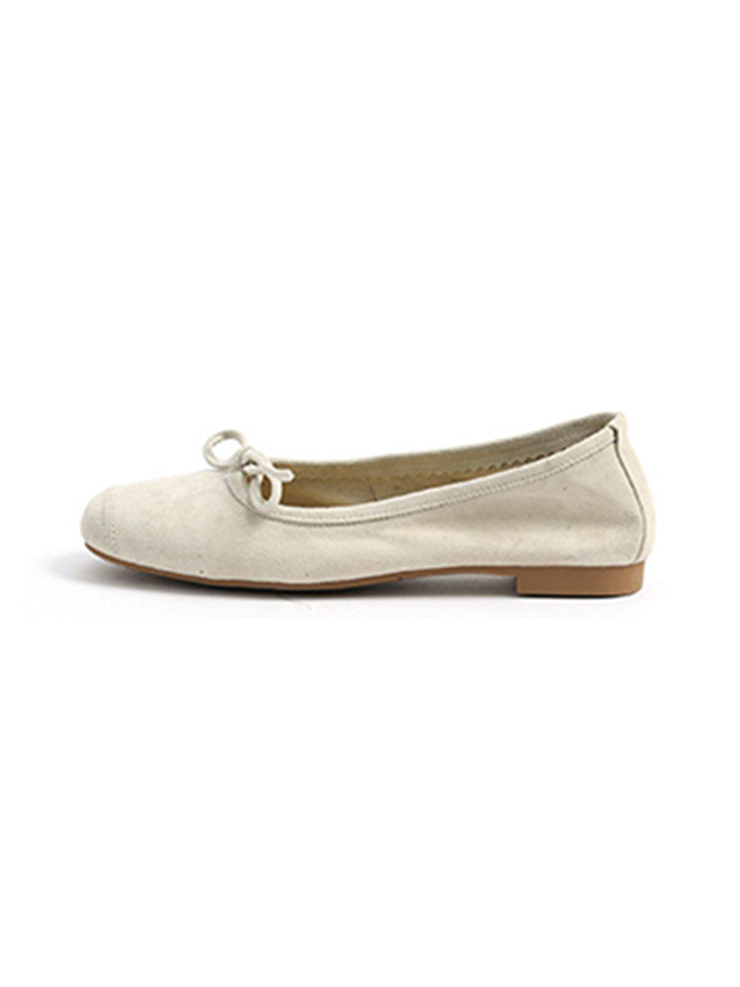 Square-Toe Metallic Bow Ballet Flats - View 16