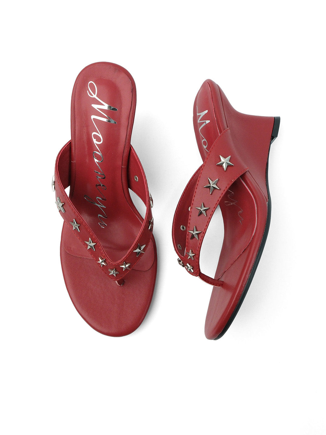 Studded Thong Kitten-Heel Sandals - View 4
