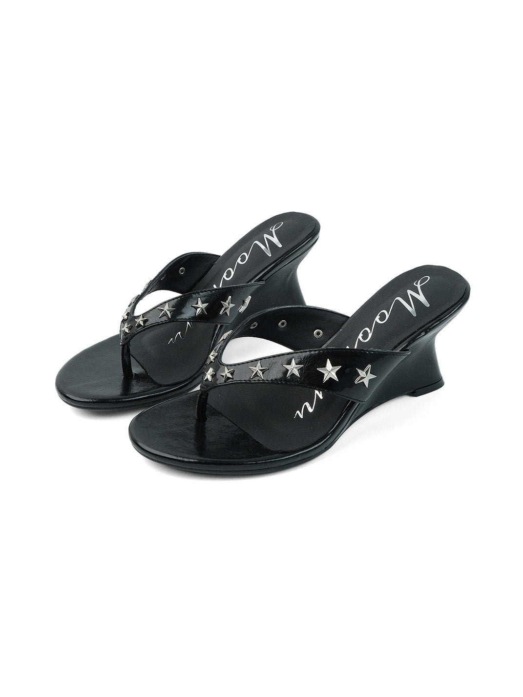 Studded Thong Kitten-Heel Sandals - View 6