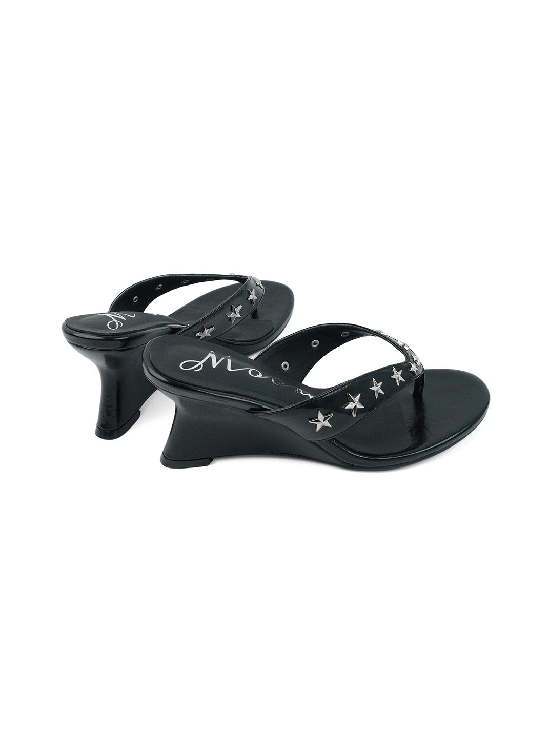 Studded Thong Kitten-Heel Sandals - View 9