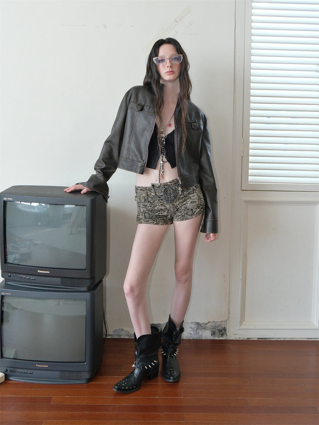 Rivet-Buckle Pointed-Toe Ankle Boots - View 7