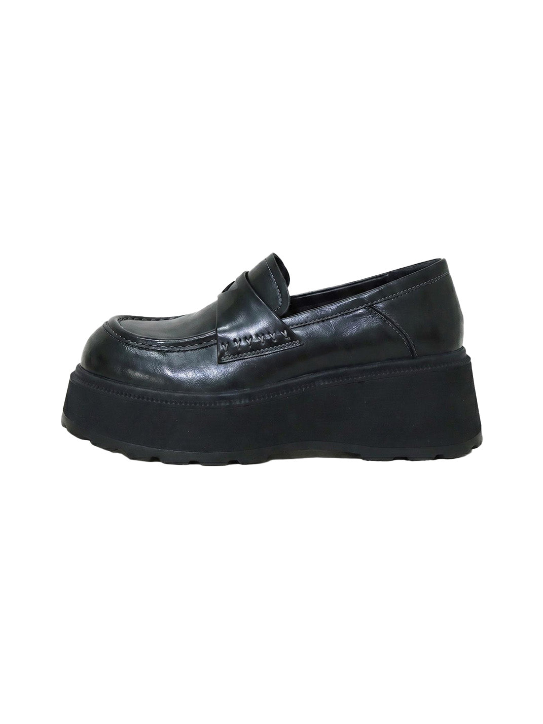 Rounded-Toe Chunky Platform Loafers