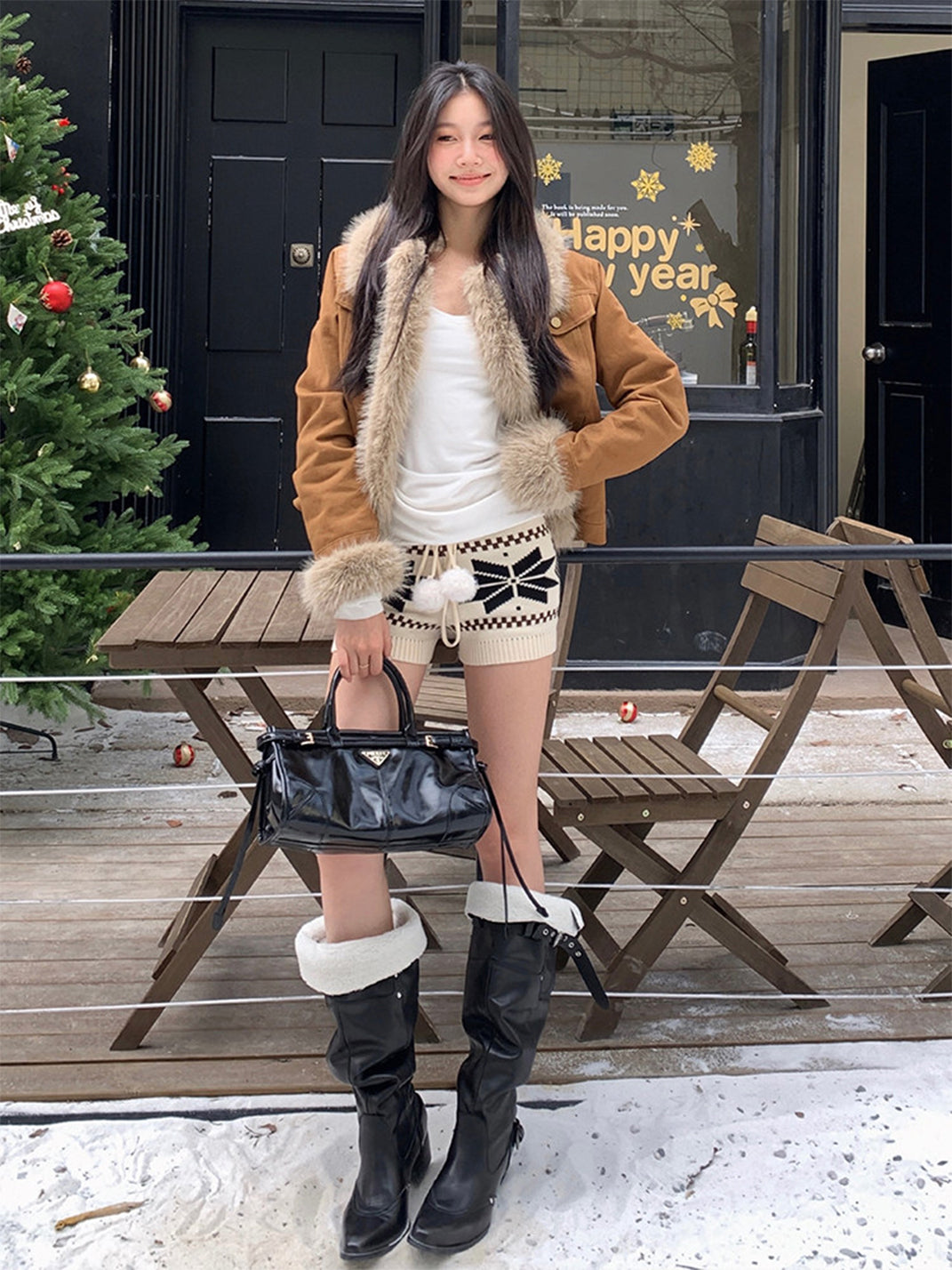 Wide-Calf Pointed-Toe Block-Heel Boots - View 10