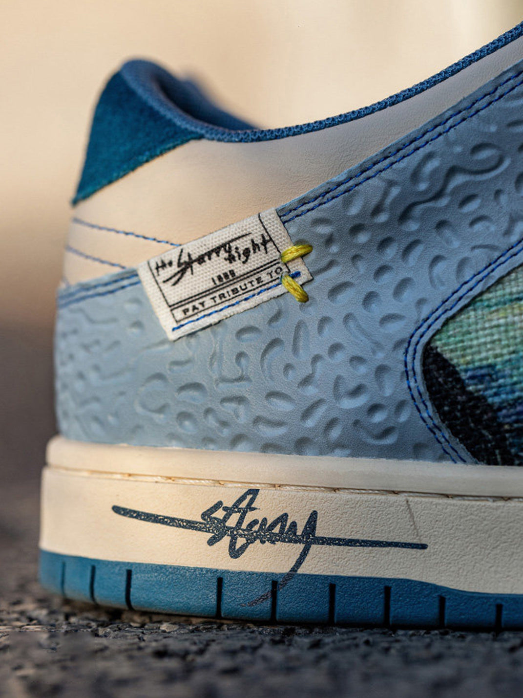 Landscape-Panel Retro Low-Top Skate Sneakers - View 8