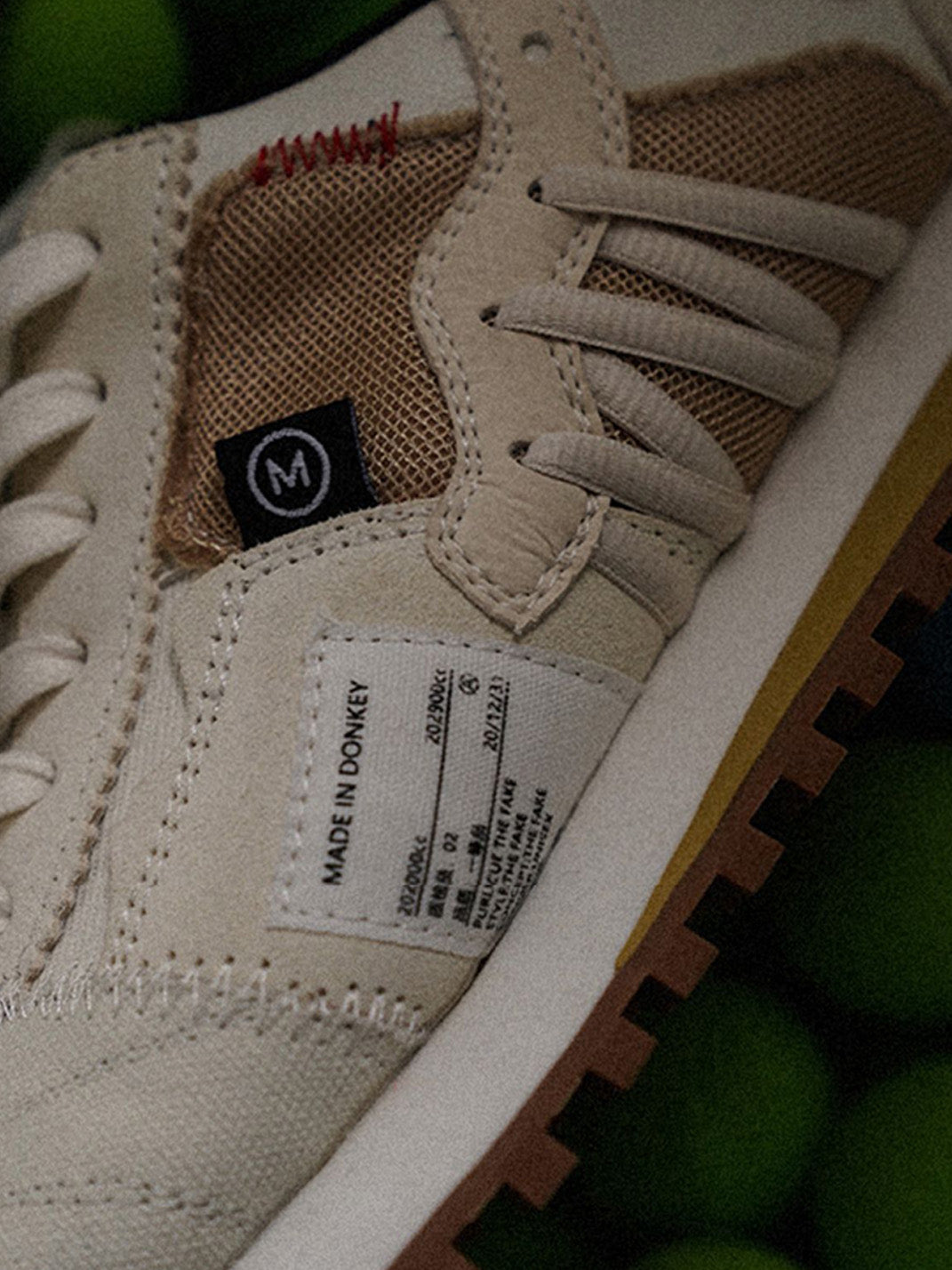 Ivory Waffle-Sole Retro Runner Sneakers - View 13