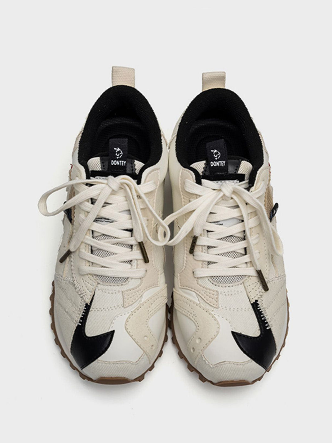 Ivory Waffle-Sole Retro Runner Sneakers - View 15