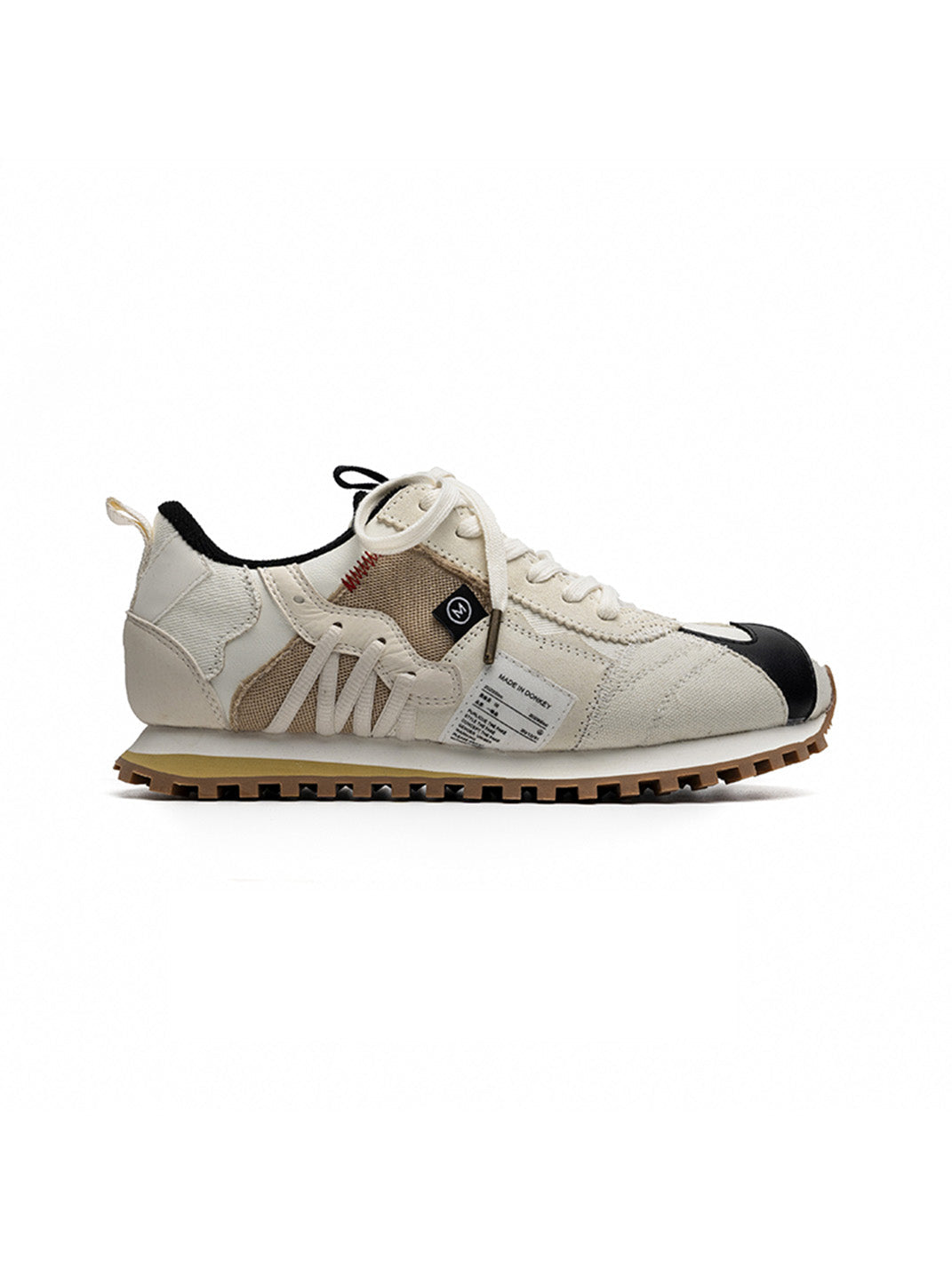Ivory Waffle-Sole Retro Runner Sneakers - View 19