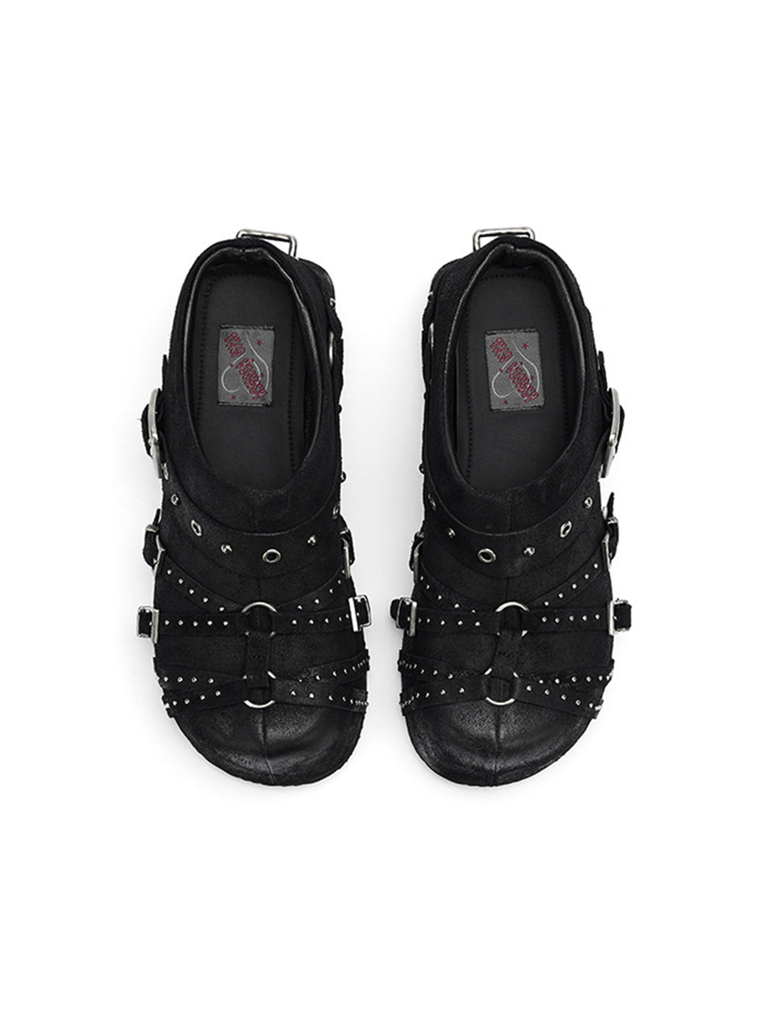 Multi-Buckle Studded Closed-Toe Mules - View 7