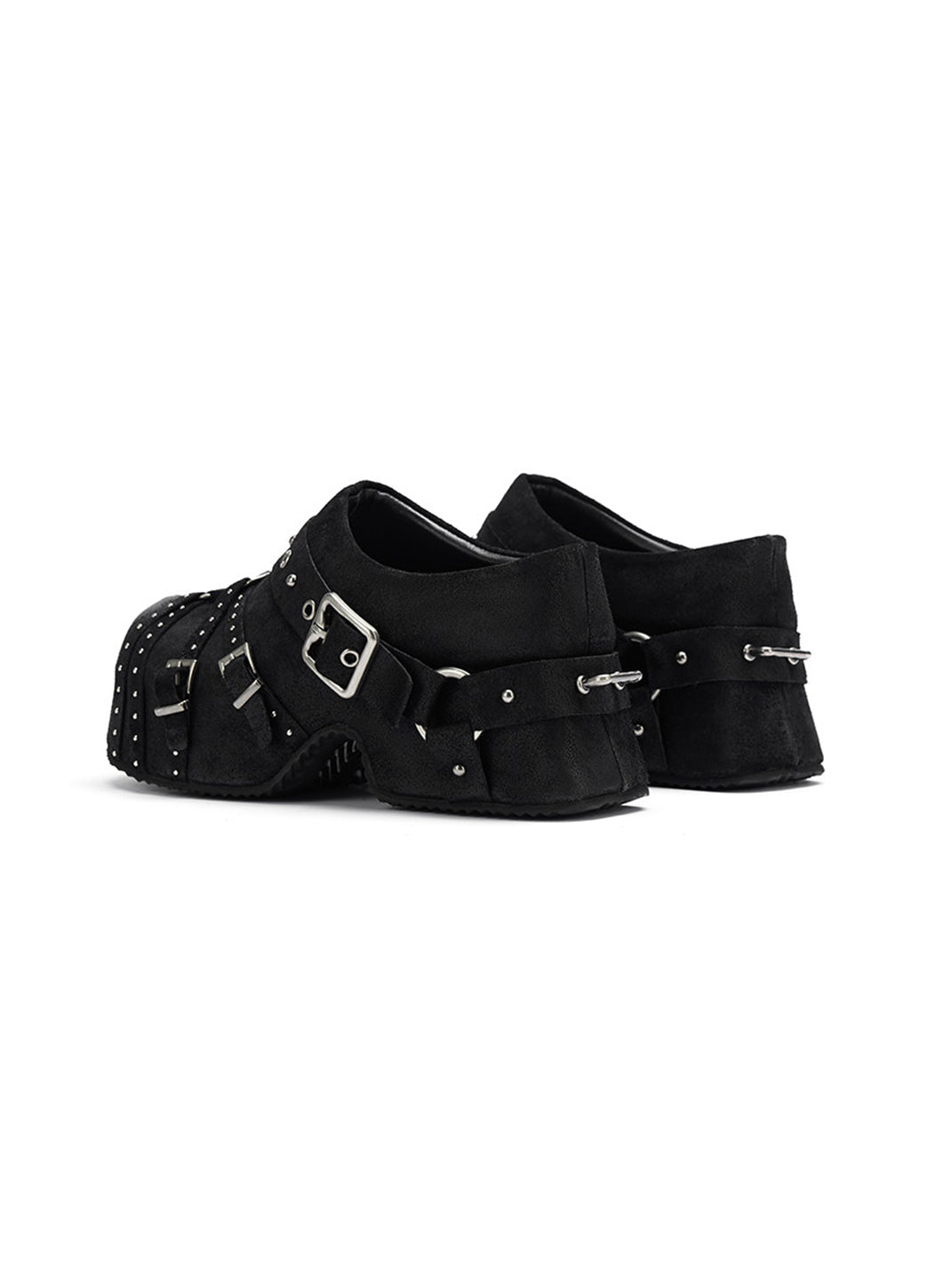 Multi-Buckle Studded Closed-Toe Mules - View 8