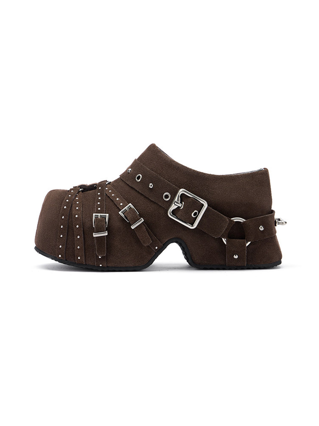 Multi-Buckle Studded Closed-Toe Mules - View 10