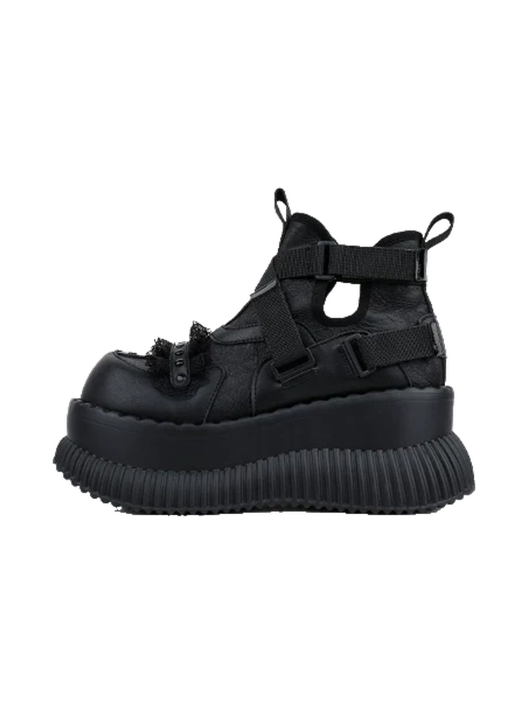Multi-Buckle Studded Platform Ankle Boots - product view