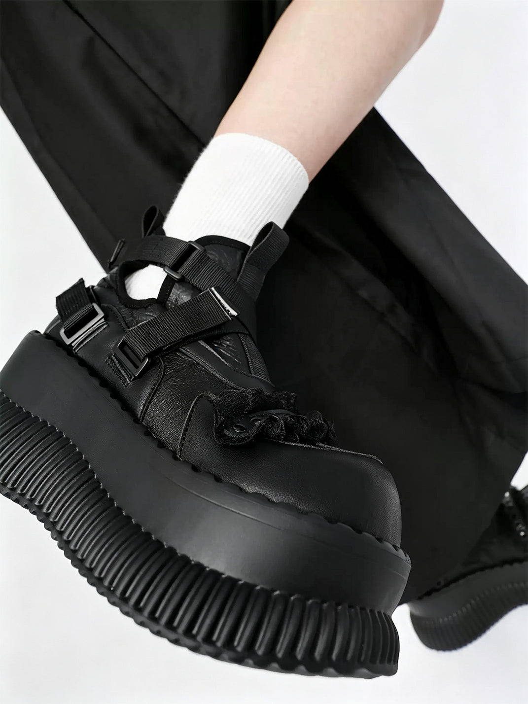 Multi-Buckle Studded Platform Ankle Boots - view 5