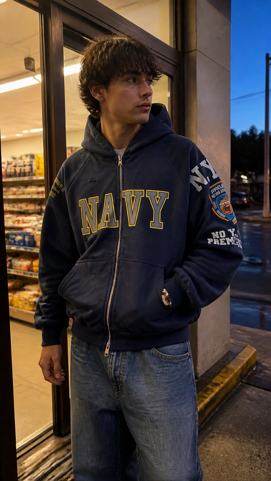 NAVY Duel-Zip Hoodie natural UGC showcase 2
