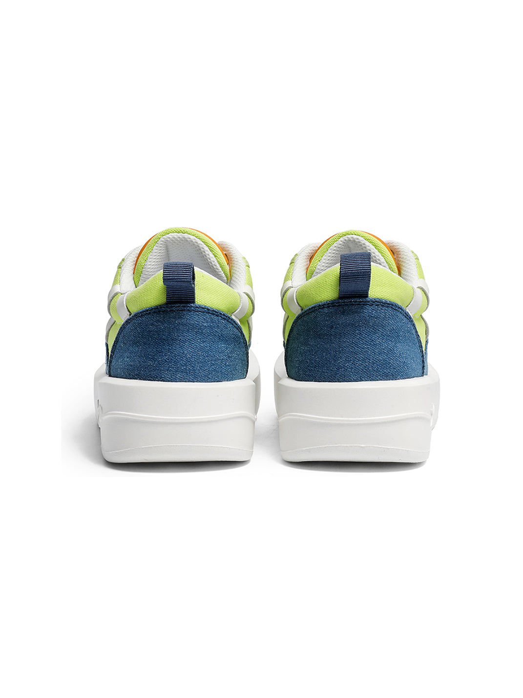 Neon Colorblock Canvas Platform Sneakers - View 8