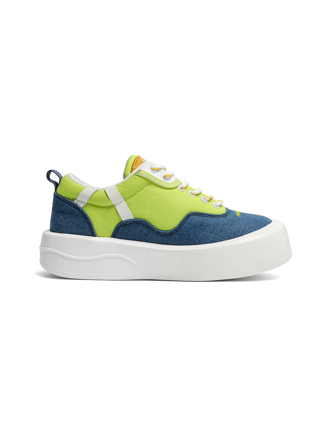 Neon Colorblock Canvas Platform Sneakers - View 9