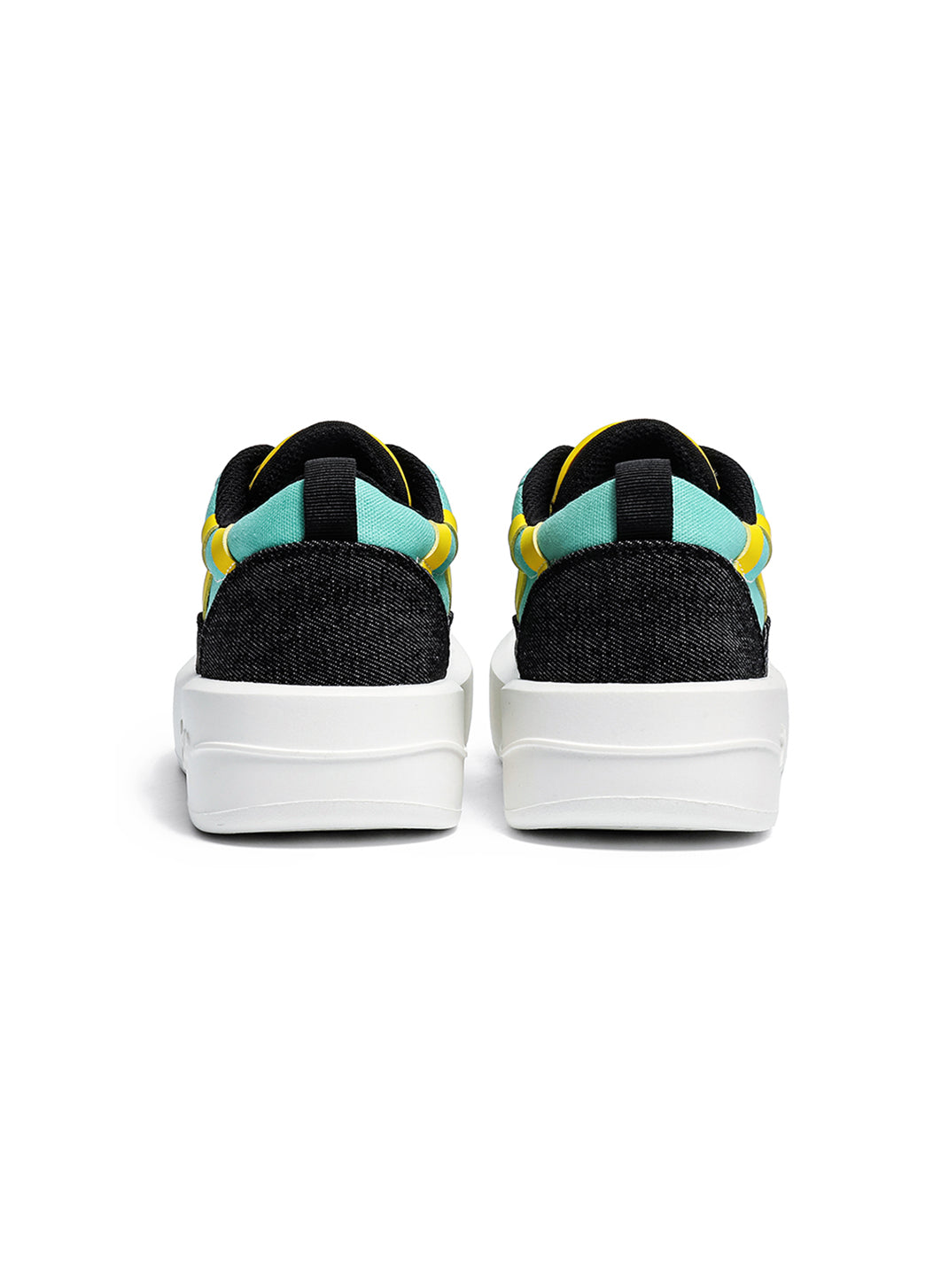 Neon Colorblock Canvas Platform Sneakers - View 28