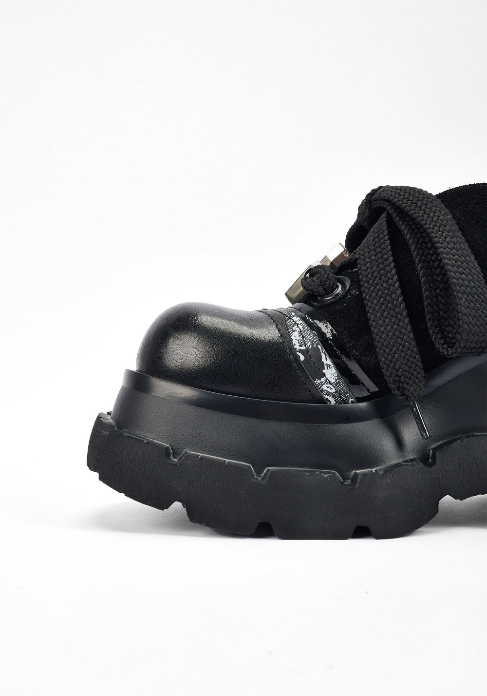 Horsehide Rope-Lace Platform Derby Shoes - View 10