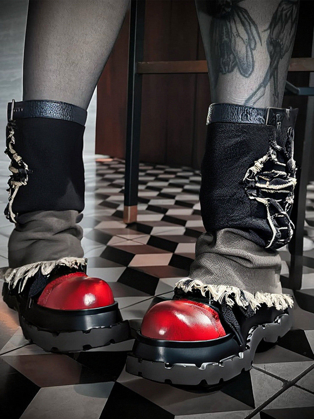 Red-Toe Nocturne Platform Derby Shoes - View 3