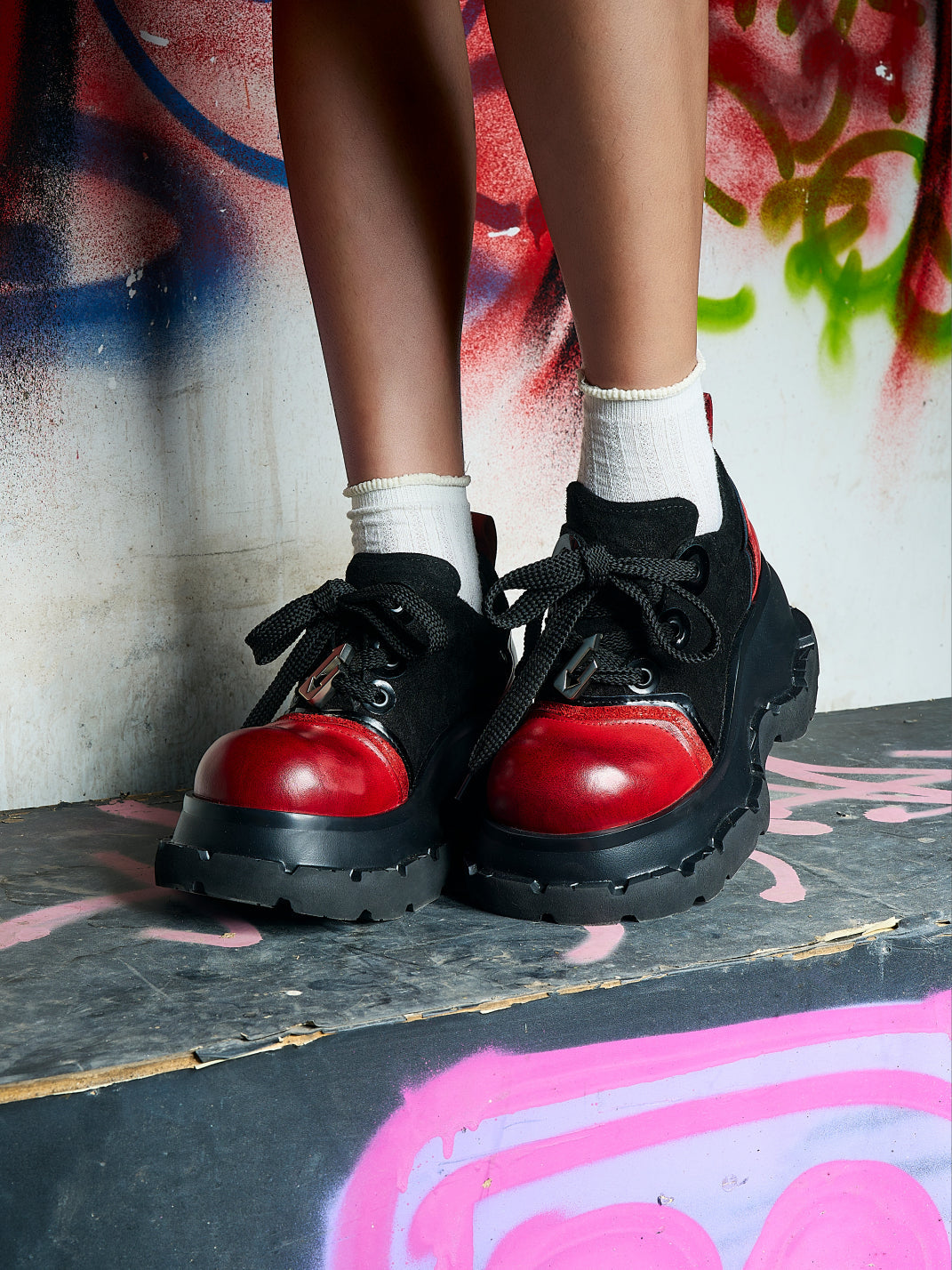 Red-Toe Nocturne Platform Derby Shoes - View 6