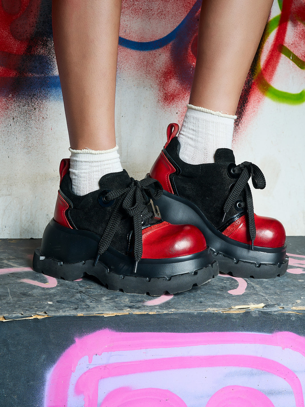 Red-Toe Nocturne Platform Derby Shoes - View 7