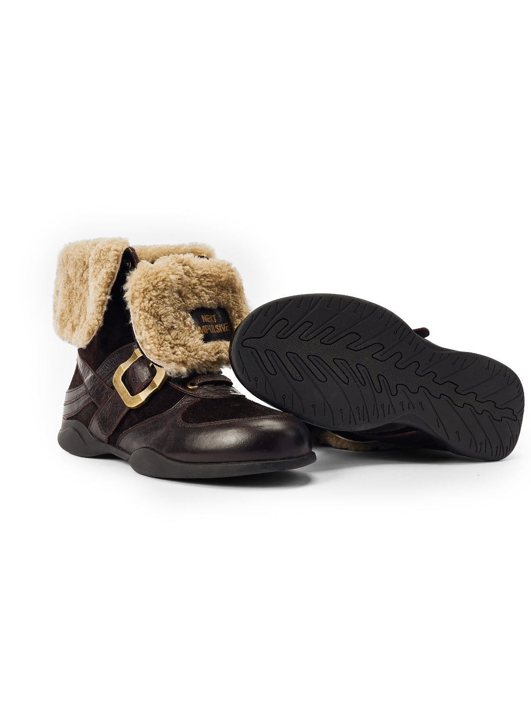 Shearling-Cuff Navajo Leather Ankle Boots - View 7
