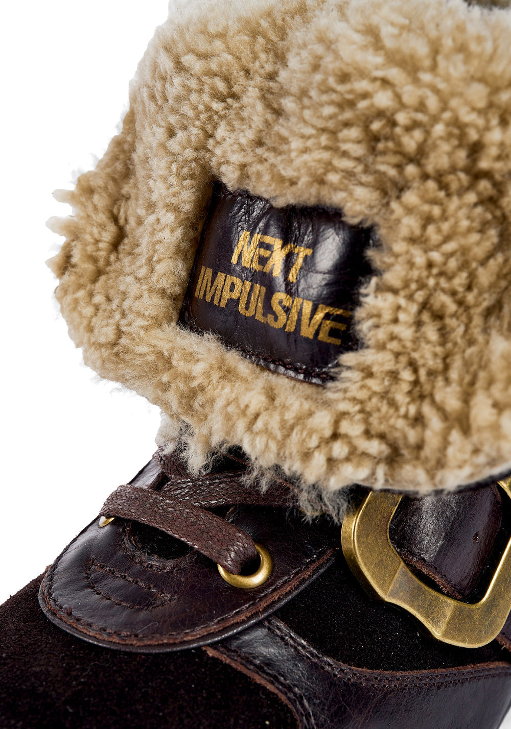Shearling-Cuff Navajo Leather Ankle Boots - View 8