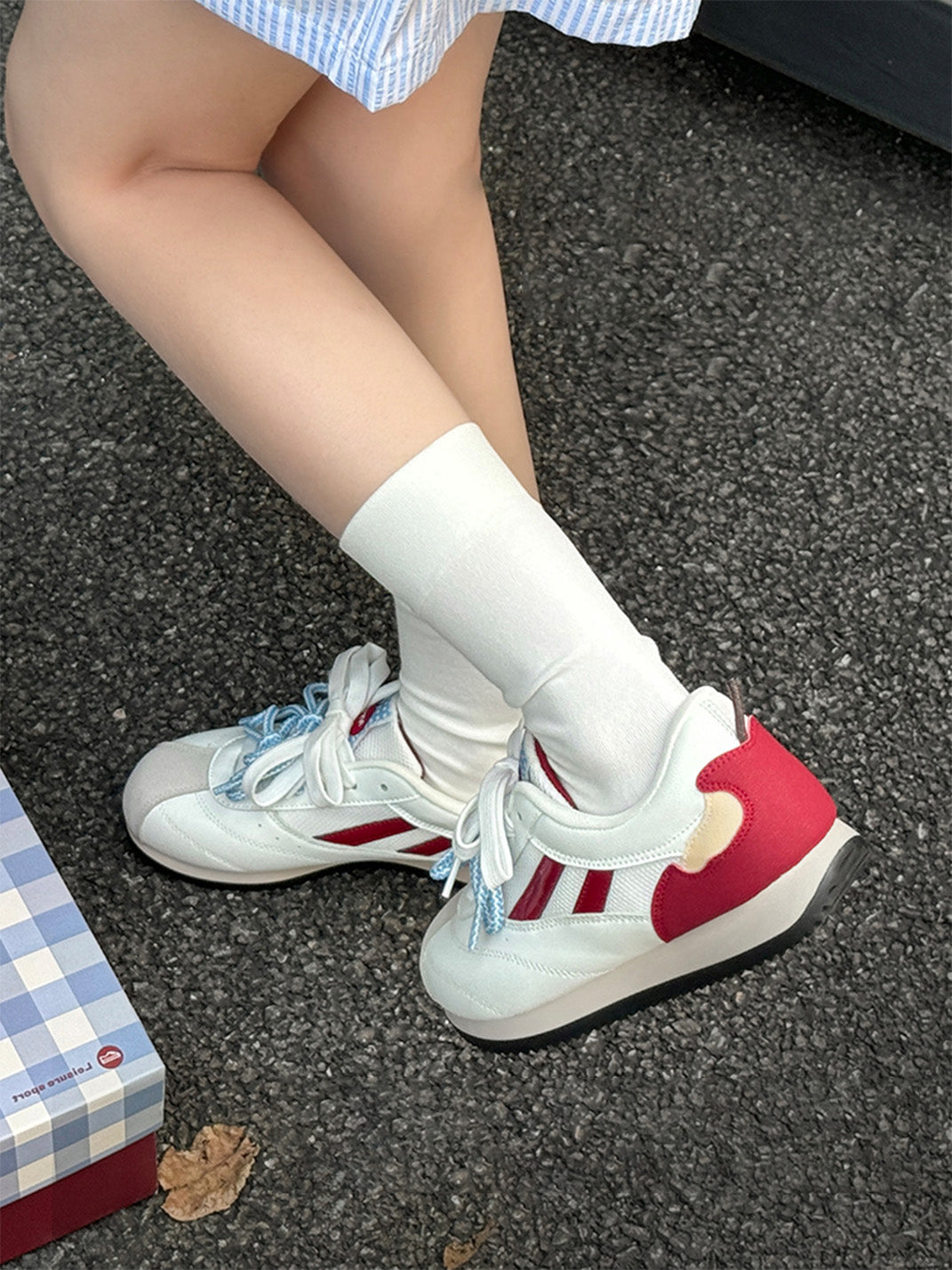 Apple-Detail Mesh Retro Runner Sneakers - View 3