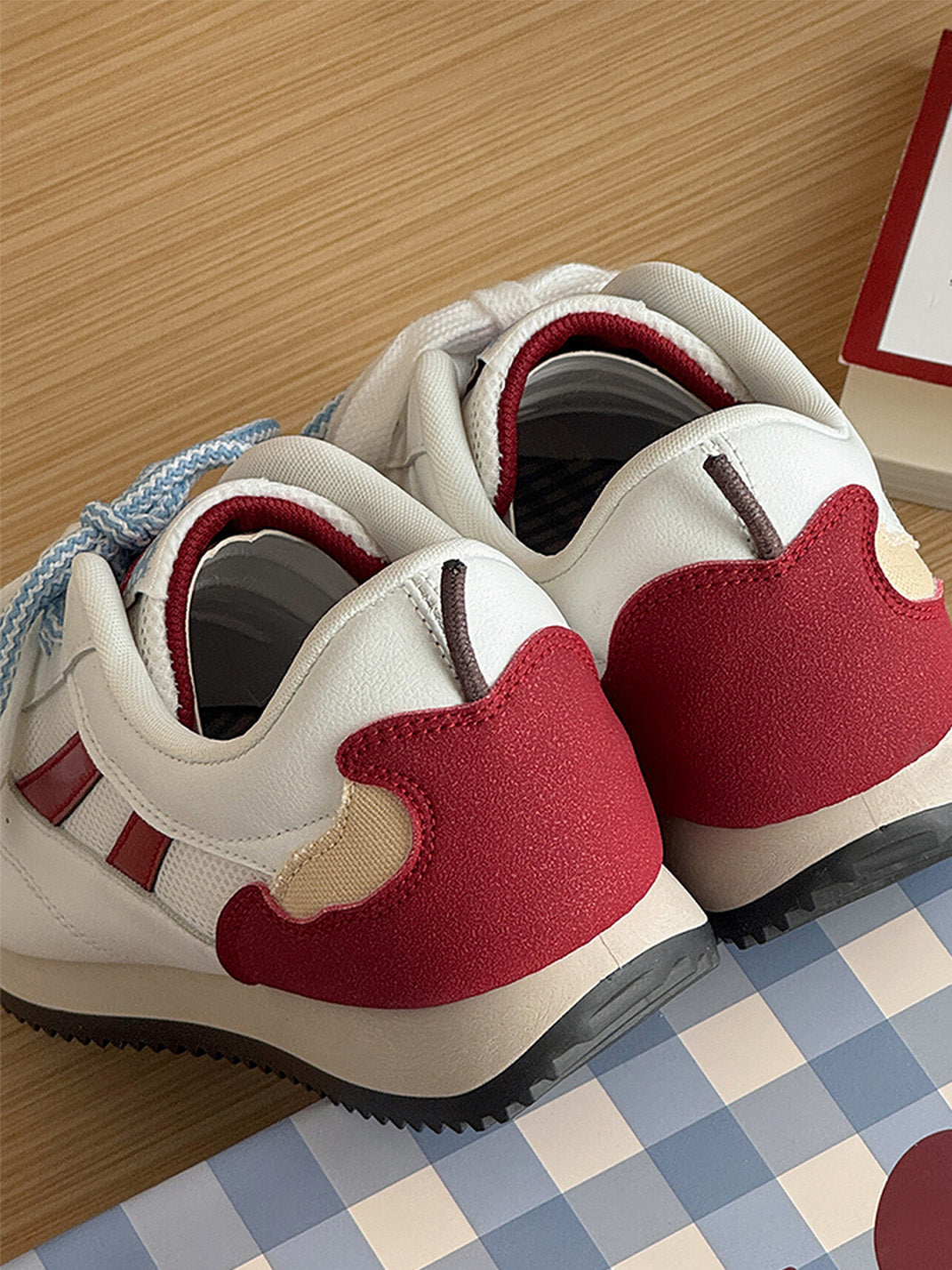 Apple-Detail Mesh Retro Runner Sneakers - View 4