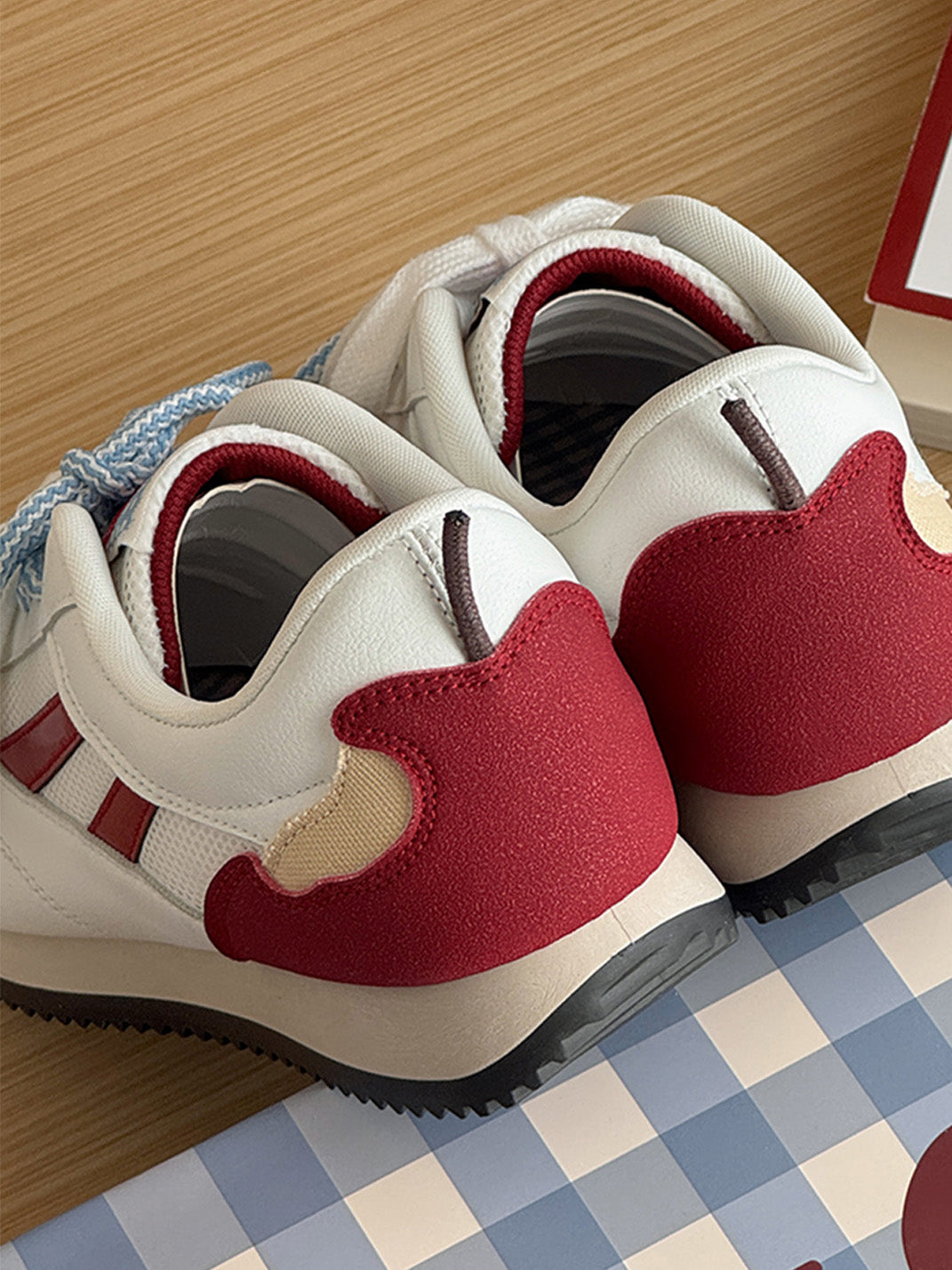 Apple-Detail Mesh Retro Runner Sneakers - View 6