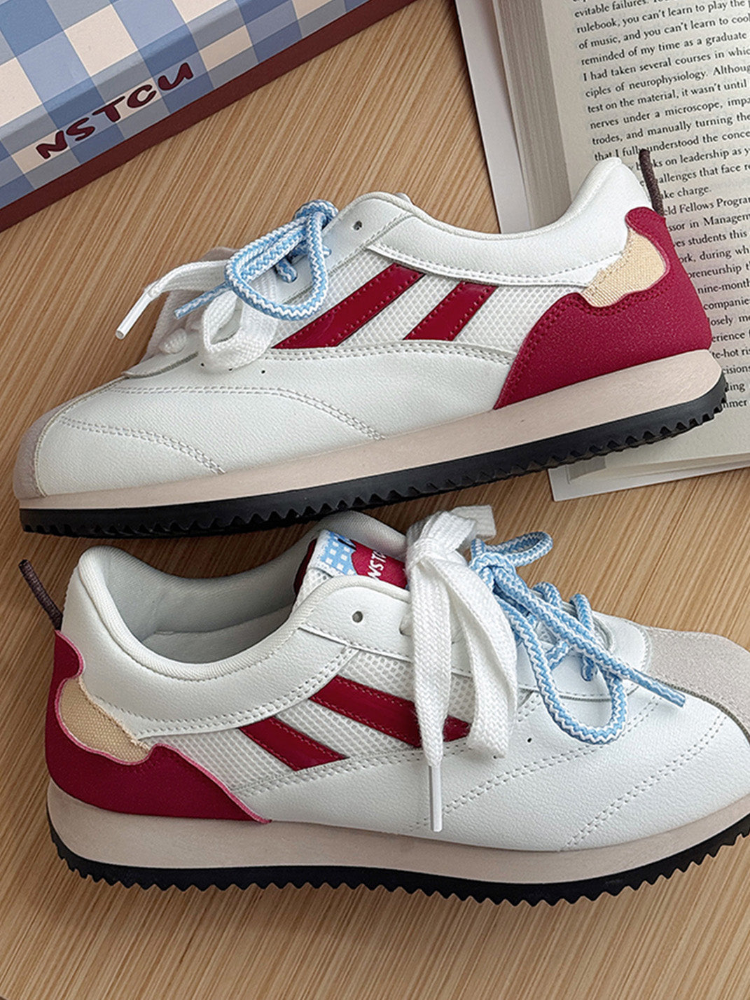 Apple-Detail Mesh Retro Runner Sneakers - View 7