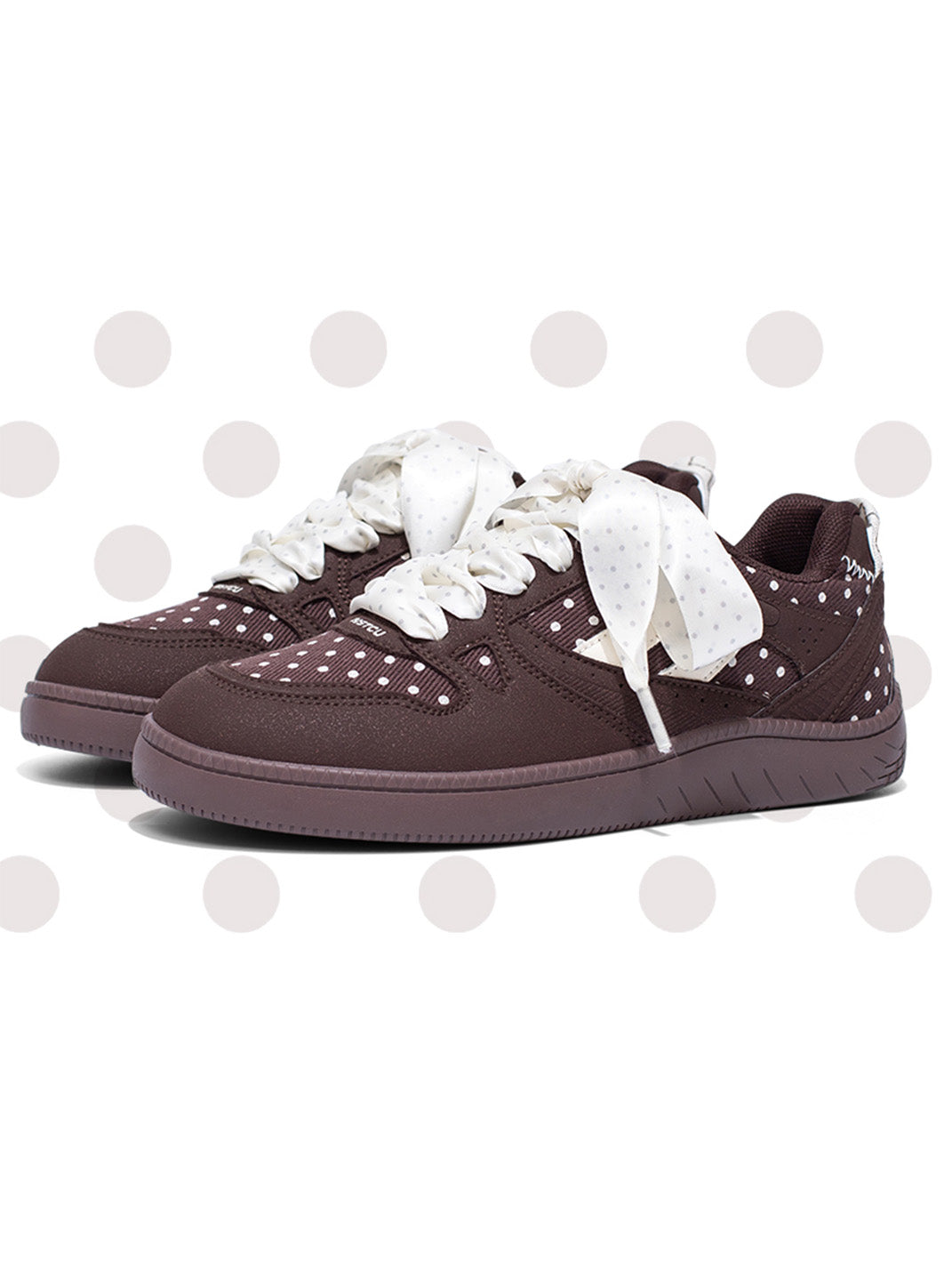 Polka-Dot Ribbon Low-Top Skate Sneakers - View 12