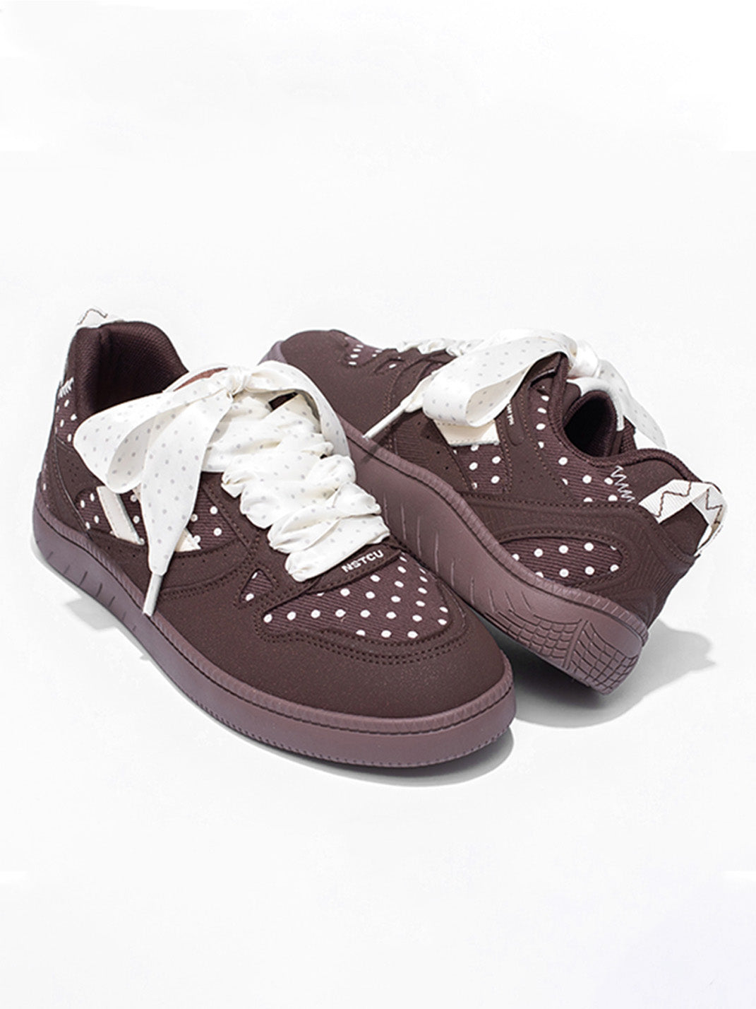Polka-Dot Ribbon Low-Top Skate Sneakers - View 13