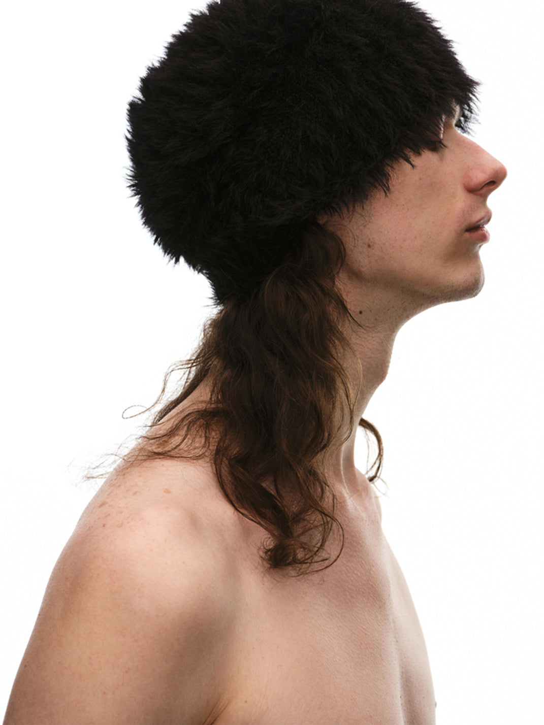 Black Shaggy-Fleece Adjustable Beanie - View 3