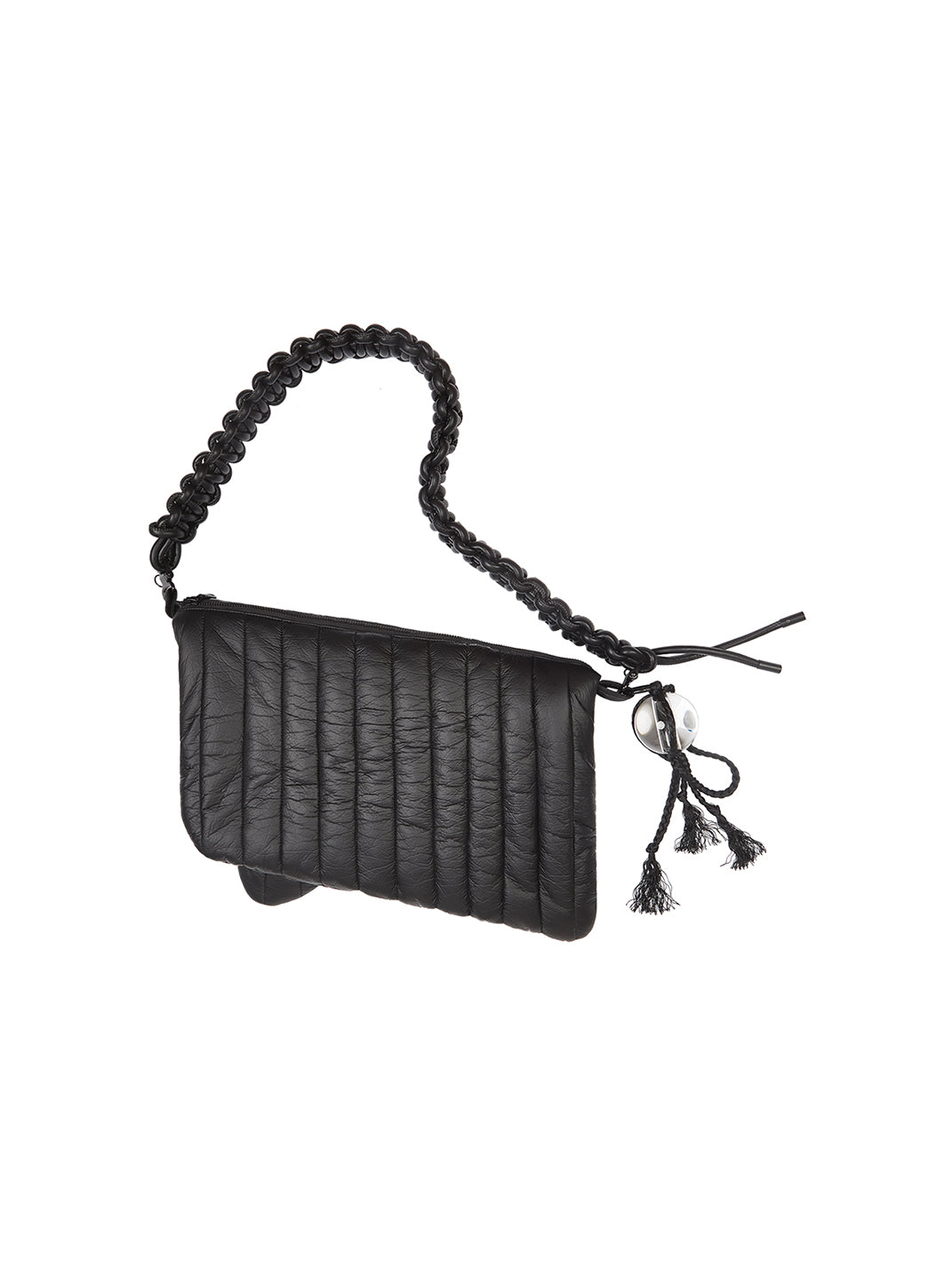 Black Quilted Convertible Laptop Crossbody Bag