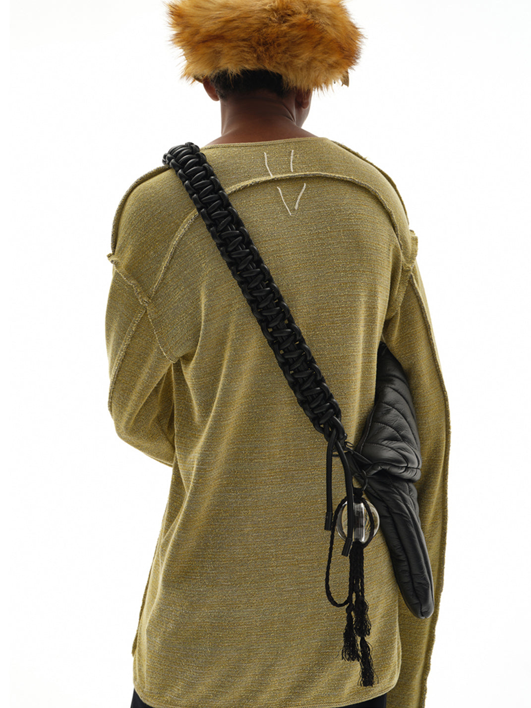 Black Quilted Convertible Laptop Crossbody Bag - View 6